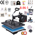 Automatic 3d Vacuum Sublimation 8 In 1 Portable T-shirt Large Format Clothing Small Heat Press Machines